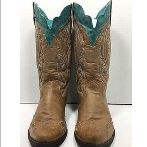 Matisse Cimmaron Tan Turquoise Cowboy Western Boot